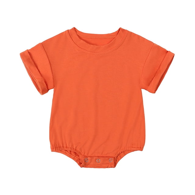 Timegard Newborn Onesie Toddler Boys Girls Short Sleeve Comfy Rompers Unisex Infant Outfits Solid Color