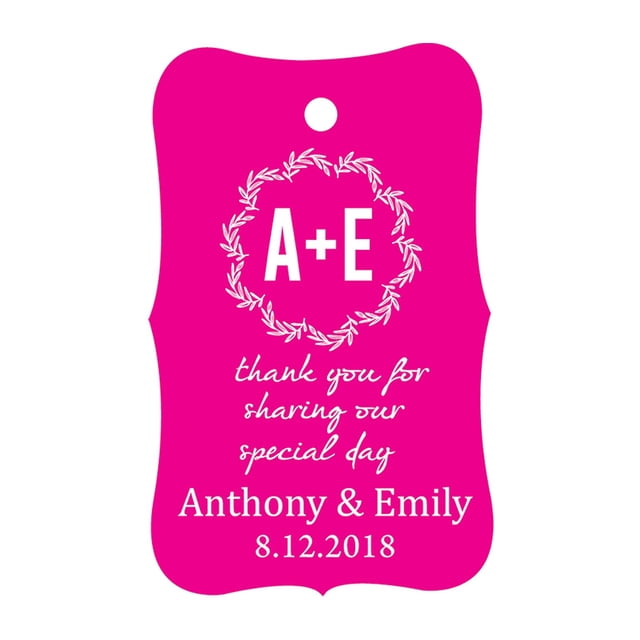100 PCS Thank You for sharing our special day Custom Made Hang Tags Personalized Wedding Favor Gift Paper Tags