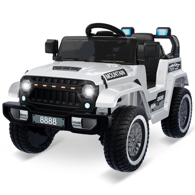 Alician 12V Kids Ride on Truck Car4 Wheeler Electric Vehicles with Remote ControlSpring Suspension3 SpeedsLED Lights Music MP3 Battery Powered Ride on Toy