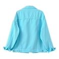thumbnail image 5 of jsaierl Women Spring And Autumn Coats Warm Solid Long Sleeve Denim Jacket Outerwear, 5 of 5