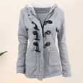 thumbnail image 4 of Pockets Plus Size Jacket Buttoned Women Casual Style Daily Outfit (Grey S), 4 of 7