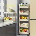 thumbnail image 4 of EGNMCR 5 Tier Storage Rack Multi Layer Storage Cart Mobile Storage Rack With Wheels Easy Assembly Suitable For Living Room Bedroom Restroom Kitchen Organizers Plastics Shelves, 4 of 7