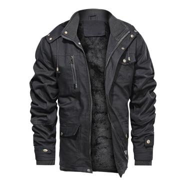 Pisexur Manteau d'Hiver pour Homme Homme à Manches Longues à Capuche à Fermeture Éclair Uni Poches Décontracté Chaud Manteau d'Hiver pour Homme Coupe-Vent Veste Veste Réchauffante