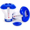 thumbnail image 1 of Pool Floating Diffuser, 2 Pack Floating Chlorine Diffuser with Adjustable Flow Thermometer & Locking Cap for All Pools, Spas, Aquariums & Fish Ponds, 1 of 1