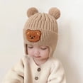 thumbnail image 2 of CSChome Chapeau d'Hiver pour Enfants - Protection des Oreilles Assortiment de Couleurs Ours Dessin Animé, 2 of 7