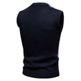 thumbnail image 4 of LNWUY Gilet Sans Manches à Col en V pour Homme en Tricot Extensible Imprimé à Rayures en Molleton d'Hiver, Chandail Chaud d'Automne, Hauts Gilet Rouge TTG, 4 of 4