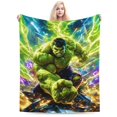 thumbnail image 1 of Ultra Soft Throw Plush Green Hulk Bedding Fleece Blanket for Sofa Bed Travel 50"x40", 1 of 8