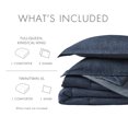 thumbnail image 3 of Regency Heights 3-Piece King/Cal King Bedding Set, Reversible Comforter with Shams, Navy Blue, Solid Color, 3 of 11