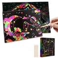 thumbnail image 2 of M Large Scratch Art Notebook With 50 Pages And Wooden Tools, Kids Craft Kit For Creative Drawing, Ideal For Travel And Family Activities, 2 of 9
