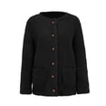 thumbnail image 3 of Trendy Fuzzy Sweaters for Women Button Down Open Front Cardigan Loose Outerwear Cardigan with Pockets, 3 of 5