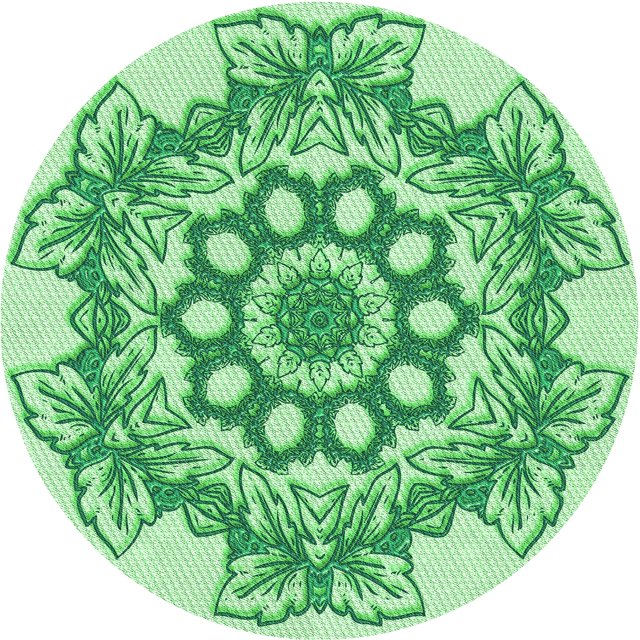 Ahgly Company Tapis Rond Lavable en Machine Intérieur Vert Jade Transitionnel, 6 Pieds Rond