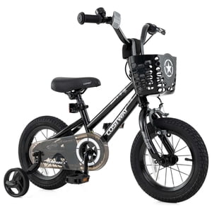 Costway 12" Kid's Bike with Training Wheels Adjustable Handlebar & Seat Handbrake Black
