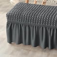 thumbnail image 2 of Long Bench Cover Bench Seat Furniture Protector for Living Room Hotel Decor Dark Gray, 2 of 8