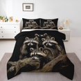 thumbnail image 2 of Erosebridal Kawaii Raccoon Comforter Sets Full Size, Brown Comforters & Duvets, Rustic Animal Decor, Reversible 3 Pieces, 2 of 7