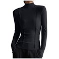 thumbnail image 1 of AherBiu Chandails à Manches Longues pour Femmes Couche de Base sous-Maillots Col Roulé Coupe Ajustée T-Shirts Blouse, 1 of 7