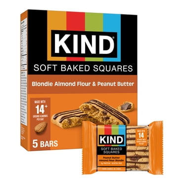 KIND Soft Baked Squares, Almond Flour Peanut Butter Blondie 40g, 5 bars