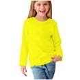 thumbnail image 2 of RXIRUCGD Chemises à Manches Longues pour Filles, Col Rond Mignon, Blouses Décontractées Élégantes, Jaune, Taille : 11 Ans, 2 of 7