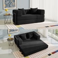 thumbnail image 2 of YINIX 62.9"  Sofa Couch with Two Pillows,  Comfy Modular Convertable Sofa Bed for Living Room and Small Spaces, Black, 2 of 10
