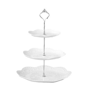 BINGLI Présentoir à Cupcakes, Présentoir à Desserts à 3 Niveaux Assiettes Mini Gâteaux Fruits Bonbons Tour d'Exposition Plateau à Biscuits Support de Buffet de Bonbons Présentoir à Gâteaux en Plastique pour Mariage Fête Maison Jour Férié Anniversaire