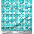 thumbnail image 1 of Soimoi Green Poly Georgette Fabric Triangle Art Geometric Decor Fabric Printed Yard 52 Inch Wide, 1 of 3