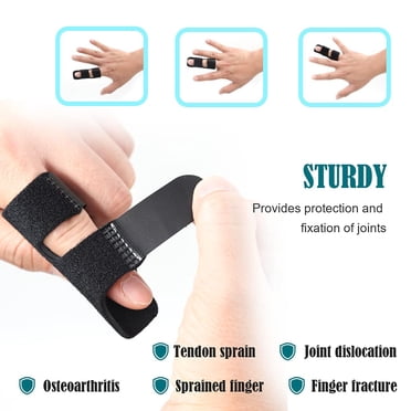 Finger Splint Support, Adjustable Reusable Trigger Finger Splint Finger Brace with Removable Aluminum Bar for Index/Middle/Ring/Pinky Finger, Black