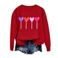 thumbnail image 4 of Penkiiy Chandails en Molleton de la Saint-Valentin Love Heart : Chandails en Molleton de la Saint-Valentin pour Femmes Décontracté Graphique Adorable Pull à Manches Longues L Rouge, 4 of 7