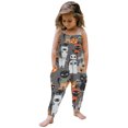 thumbnail image 1 of Rompers EGNMCR pour Enfants Combinaisons Bébé Fille Été Imprimé avec Poches Kid Rompers, 1 of 9