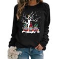 thumbnail image 1 of Bellella Pull pour Femmes Col Rond Sweat-Shirts de Noël Imprimé Gnome Sweat-Shirt Chaud à Manches Longues Noir TG, 1 of 2