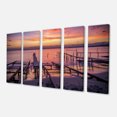 thumbnail image 2 of Fishing Pier in Sea at Sunset - Seashore Canvas Art Print, 2 of 3