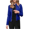 thumbnail image 2 of PVCS Women Long Sleeve Open Front Short Cardigan Short Suit Jacket Coat Top, 2 of 8