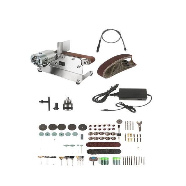 Electricity Belt Sander Mini Belt Grinding Machine DIY Sanding Grinding Polisher Machine Variable Speed Cutter Edges Sharpener ,Wide Use