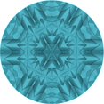 thumbnail image 1 of Ahgly Company Tapis Rond Lavable en Machine Intérieur Transitionnel Vert Cyan Foncé, 5 Pieds Rond, 1 of 7