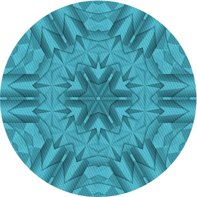 Ahgly Company Tapis Rond Lavable en Machine Intérieur Transitionnel Vert Cyan Foncé, 5 Pieds Rond