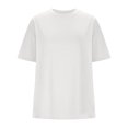 thumbnail image 3 of Plebaso T-Shirts Surdimensionnés pour Femmes 2025 Manches Courtes Hauts Amples Col Rond Décontracté Uni T-Shirts Basiques pour Femmes, 3 of 5
