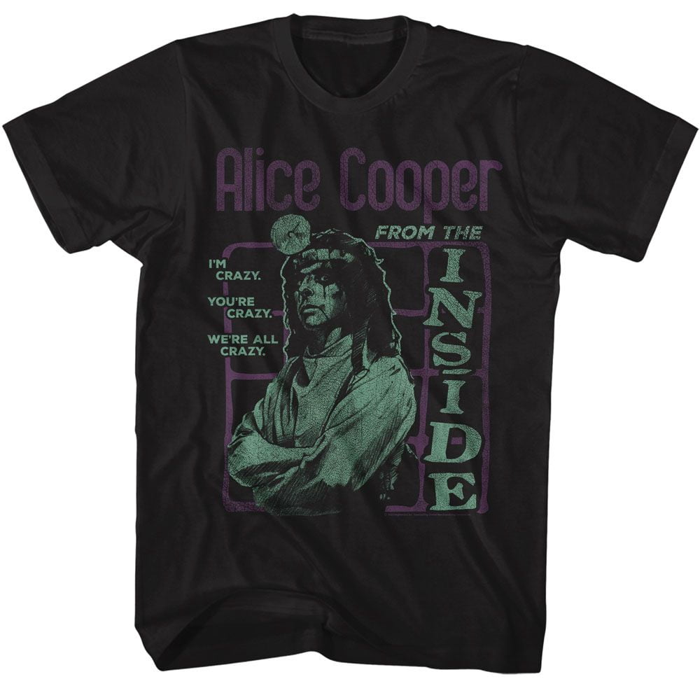 T-Shirt Noir pour Adulte Alice Cooper From The Inside 4Xt