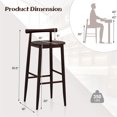 thumbnail image 3 of Gymax Bar Height Stools Set of 2 Bar Chair w/ Acacia Wood Frame Supporting Legs Brown, 3 of 8
