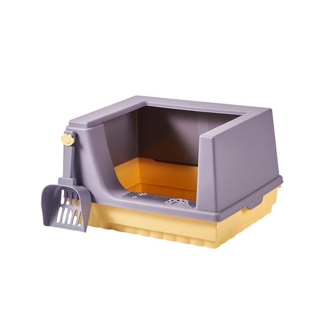 GROWTH TANK Cat Litter Box Litter Tray Bottom Detachable Semi Enclosed with Shovel Polished S