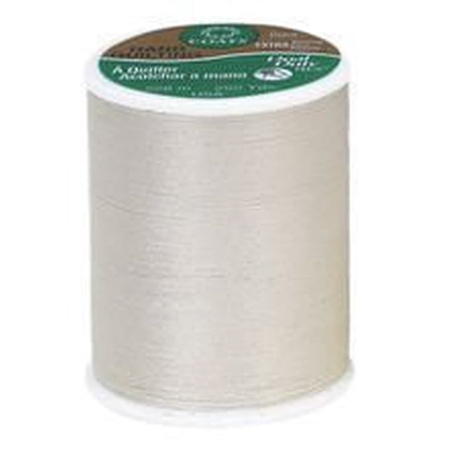 C&C All Purpose 300Yds spool of Coats Dual Duty Plus hand quilting thread in off-white, made of 68% polyester and 32% cotton with a glacé finish, suitable for sewing, quilting, and hand stitching projects.