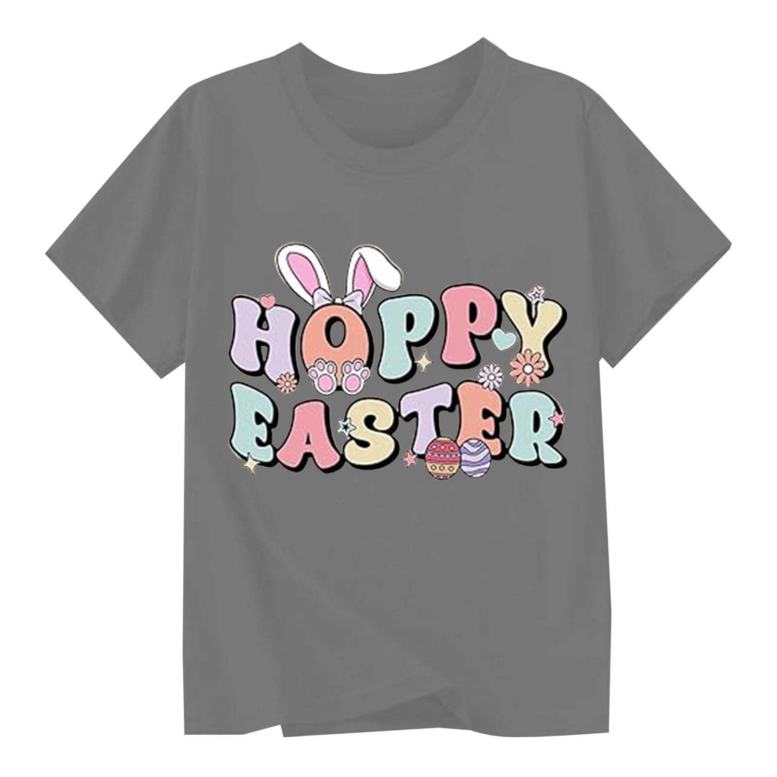 TZEWGL Cute Shirt For Infnat Cartoon Prints Short Sleeve Round Neck Blouse For Kids size 8-9T