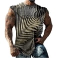 thumbnail image 1 of Débardeur pour Homme Homme Décontracté Mode Imprimé Chandail à Enfiler Col Rond Débardeurs de Sport Gilet, 1 of 7