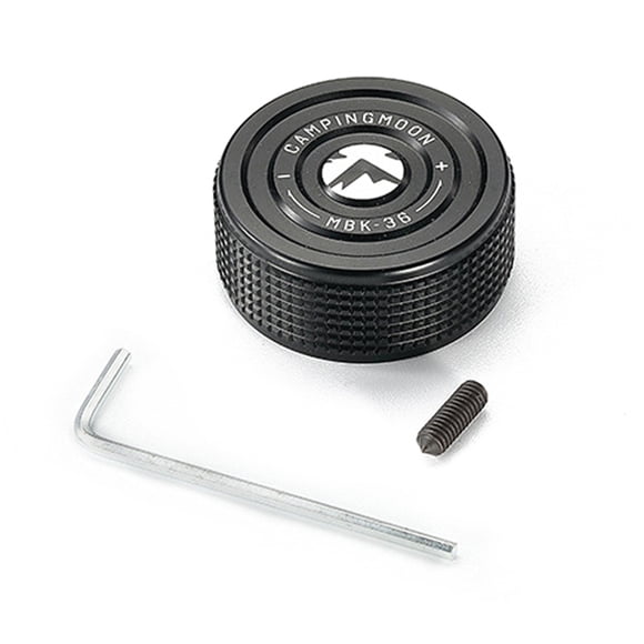 Mistaha Aluminum Alloy Camping Stove Accessory - Black Snow Stove Knob Switch with Anti-Slip Texture and Adjustment Direction Sign