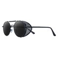 thumbnail image 1 of Lunettes de Soleil Rétro Rondes Steampunk Protection UV400 Latérales Gothiques pour Lentille Monture Noire, 1 of 7