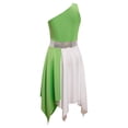 thumbnail image 4 of Jhaoyu Robe de Danse Asymétrique pour Filles Enfants, Robe de Prière Liturgique à Blocs de Couleur Vert Clair 6, 4 of 7