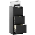 thumbnail image 1 of HOMCOM 3 Drawer File Cabinet Fluted Vertical Filing Cabinet with Lock Black, 1 of 10
