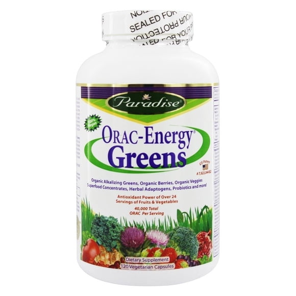 Paradise Herbs - Orac-Energy Greens - 120 Vegetarian Capsules