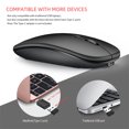 thumbnail image 2 of HXSJ HXSJ M90 Dual-Mode Wireless Mouse with 2.4G & Bluetooth 5.0, Rechargeable, Silent Click, Adjustable DPI, Slim Design, Rose Gold for Laptop & Desktop Use, 2 of 6