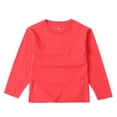 thumbnail image 1 of ZACPNCV T-Shirts à Manches Longues pour Filles, Col Rond pour Enfants, Hauts d'Automne et d'Hiver, T-Shirts Basiques, Rouge, 4-5 Ans, 1 of 4