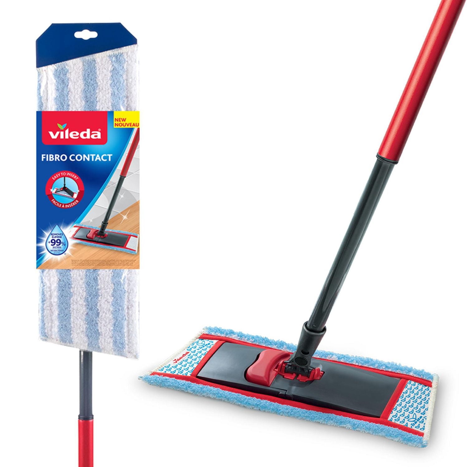 Vileda Fibro Contact Mop - Cotton and Microfibre Blend