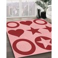 thumbnail image 3 of Ahgly Company Tapis d'Intérieur Lavable en Machine Carré Transitionnel Rose Pastel, 7 Pieds Carré, 3 of 7