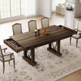 thumbnail image 1 of BeesClover Industrial Dining Table for 6-8 with 2 Drawers, 71-Inch Wood Kitchen Table with Large Tabletop & Sturdy Frame, Rectangular Dining Room Table for Dinner, Living Room, 1 of 9
